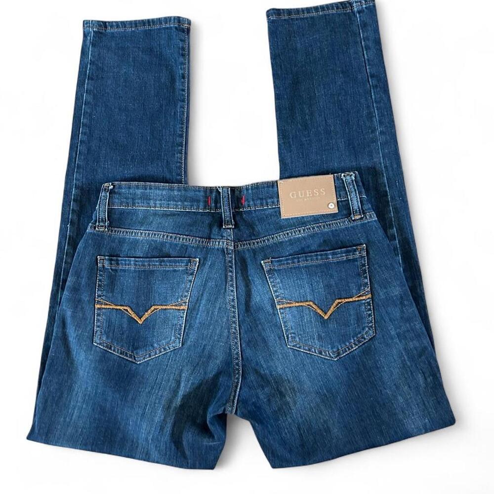 Guess Jeans Mens Slim Straight Dark Wash Denim Jeans